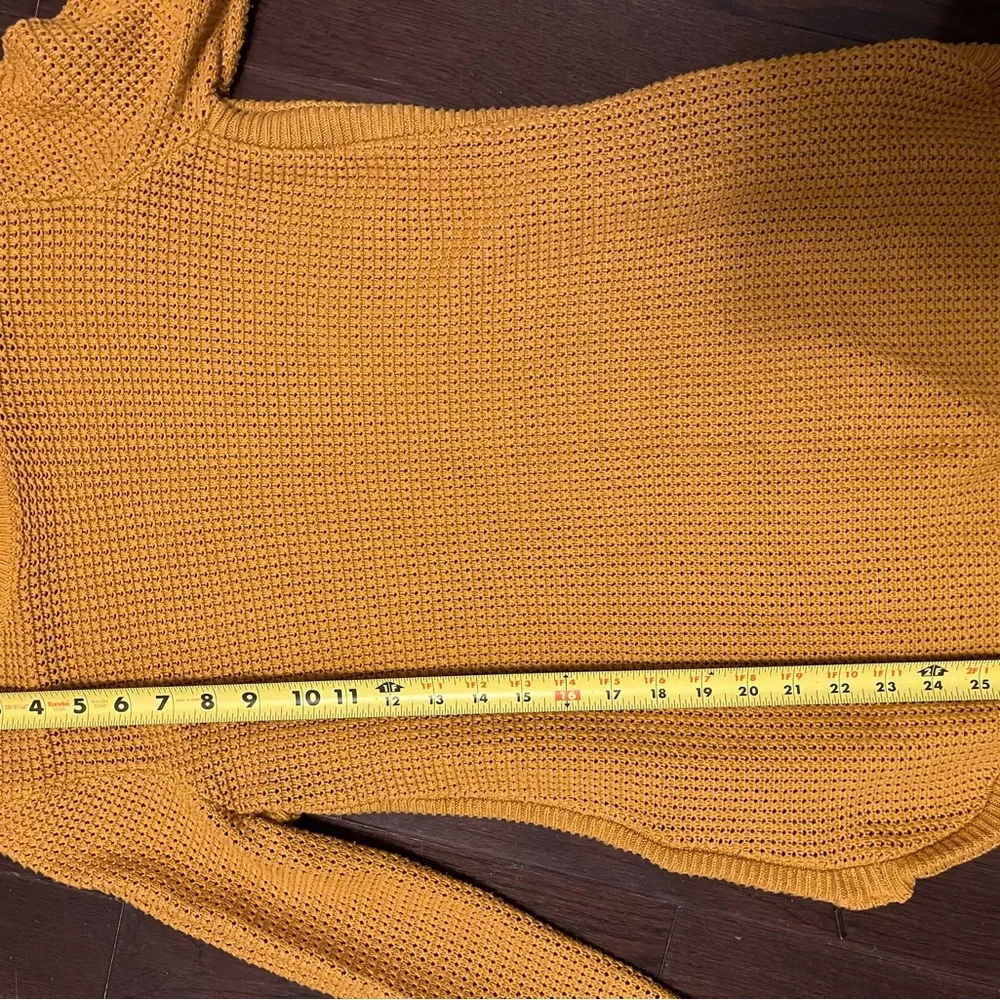 AKINI Dark Yellow Crewneck Cotton Blend Sweater With‎ Side Zip Size M